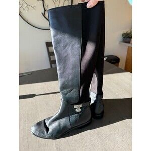 Used Michael Kors Black Leather Knee high Boots Womens size 7